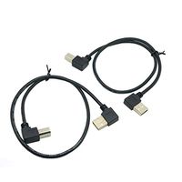 CY USB2.0 A type Male 90 Degree to B Male Printer Cable 50cm with braid cable