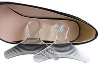 4 Pairs Silicone Transparent Humanoid T Shape Insole Heel Inserts Support Pads Protector Heel Pain Relief Cushion Shock Absorb Pads