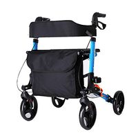 Lightweight Folding Rollator Walker with Seat | Transport Chair, Dual Safety Brake, Adjustable Height, 4 Wheels Mobility Aids with Cane/Umbrella Holder & Removable Storage Bag,Purple