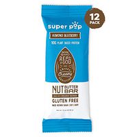 Super Pop Snacks Plant Based Protein Bar, Almond Blueberry, Made with Performance Nut Butter and Whole Foods, Vegan Friendly Ingredients, Dairy Free, Keto Friendly, 10g of Protein, 12 pack