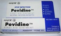 Major Povidine Povidone Iodine 10% First Aid Ointment 1 Oz / 28.35gm for Cuts Scrapes Burns (Compate to Betadine)