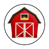 HotSaleStore Sticker Seals 48 Red Barn !! Envelope Seals Labels Stickers 1.2" Round