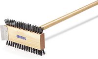 Carlisle 4002600 Wood Handle Broiler Master Brush, Carbon Steel Bristles, 30" Handle, 1" Bristle Trim, 30-1/2" Overall Length (Pack of 6)
