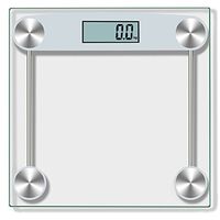 Karymi Weight Scale, Digital BodyBathroom Scale Tempered Glass Fat Scale 150KG/330Pound (Sliver)
