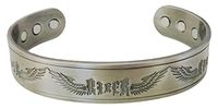 Motorcycle Biker Harley Antique Solid Copper Magnetic Therapy Cuff Silver