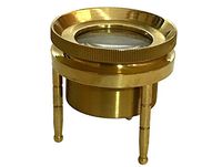 Global Art World Old Antique Very Rare Beautifully Polished Brass Heavy Nautical Loop Magnifyer Magnifying Glass MG 015