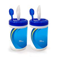 2PCS Disinfectant Wipes 60 Sheets/Pack Portable 75 Alcohol Wet Wipes Antiseptic Cleaning Sterilization Wipes Wet Wipes for Tourism, Hotel, Restaurant, Home, Office, Car, Toy, Daily Use