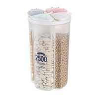 Accuyc Cereal Storage Container Set, BPA Free Plastic Airtight Food Storage Containers with Lids for Cereal, Snacks and Fruit for Keeping Food Dry & Fresh (Cereal Storage Containers 4 Space)