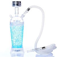 Arabic Hookah High Quality Modern Hookah, Hookah Products Acrylic Hookah Set Hookah Shisha with LED Lights,Blue