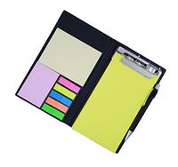 COI memo neon lemon green note pad/memo note book with sticky notes & clip holder in diary style with Free Pen