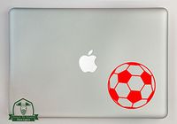 Grain To Glass Designs Soccer Ball 15" Laptop Decal - Red