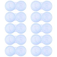 Healifty 10Pcs Plastic Contact Lens Box Translucent Contact Lens Cases Container Soak Storage Cases for Travel Home