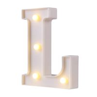 LED Marquee Letter Lights, 26 Alphabet Light Up Letters Sign Perfect for Night Light Wedding Birthday Party Home Bar Decoration Christmas Lamp(White,L)