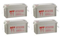 NPPower NPD12-120Ah Rechargeable AGM Deep Cycle 12V 120Ah Battery Button Style Terminals (4 Pack)