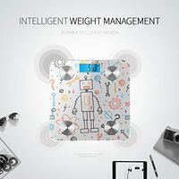 LYAOE Bluetooth Body Fat Scale Funny Robots Pattern Smart Wireless Scale with LCD Display Measuring Body Weight Bmi and Health Digital Scale
