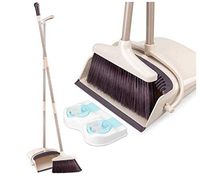 Broom and Dustpan Set: Ideal For Kitchen, Home and Lobby, Easy Assembly, Small Broom and Dust Pan Combo, Self-Cleaning Soft Sweep Broom Bristles - Premium Brush