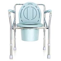 XWZJY Handicap Toilet Seat Elderly Folding Bedside Commode Seat with Safety Steel Frame 3 in 1 Shower Chair Bathroom Support for Adults