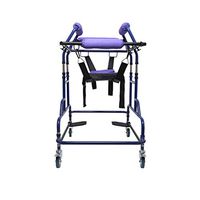 GY Adult Walker Multifunctional Lower Limb Training Walking Stand Elderly Walker Adjustable Height Rehabilitation Training Equipment Medical Supplies (Color : Purple)