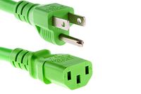 CablesAndKits Heavy Duty AC Power Cord, 15A/125V, 14 AWG, 5-15P to C13, (NEMA 5-15P to IEC-60320-C13) 10 ft