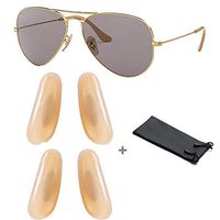 BEHLINE 2 Pairs Replacement Clip-on Nose Pads for Ray-Ban Aviator RB3025/RB3026/RB3016/RB3449/RB3509 Sunglasses,Nude,with Glasses Pouch