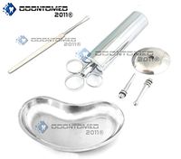 OdontoMed2011 Ear Wax Remover Cleaner Ear Syringe Kidney Tray Diagnostic Set (4 oz Syringe, Kidney Tray 8", Ear Cleaner Curette)