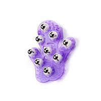 Palm Shaped Massage Glove Body Massager with 9 360-degree-roller Metal Roller Ball Beauty Body Care (Blue),Purple