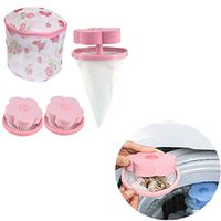 Saying Reusable Floating Washing Machine Lint Filter Bags Net, Pet Fur Catcher, Hair Filter Net Pouch, Bra Wash Bag, Washer Hair Catcher for Household Tool (Pink)