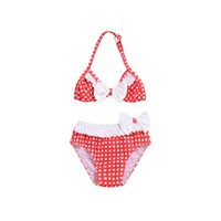 heavKin 0-2Y Infant Baby Girls Sling Bikini 2Pcs Set Summer Bowknot Grid Print Beach Swimsuit (Red, 6-12 Months)