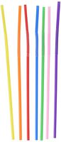 DiscountOne Multicolor Disposable Long Flex Drinking Straws (Set of 100), Assorted