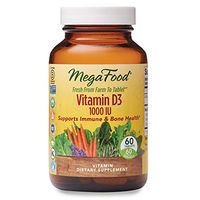 MegaFood, Vitamin D3 1000 IU, Immune and Bone Health Support, Vitamin and Dietary Supplement, Gluten Free, Vegetarian, 60 Tablets (60 Servings)