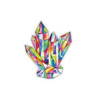 Crystal Quartz Sticker Colorful Mineral Watercolor Decal by Megan J Designs Laptop Windows Cars Bumper Vinyl Sticker