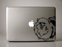 Pomeranian Happy Smiling Dog Breed - Black Decal for 13" Macbook