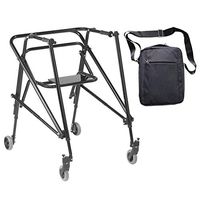 Drive Nimbo 2G Lightweight Posterior Walker with Seat, Extra Large, Emperor Black & Free Front Zip Pocket Medical Utility Black Bag! - #KA5200S-2GEB