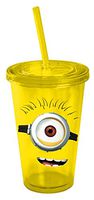 Universal DM22087 Despicable Me One-Eyed Minion Plastic Cold Cup with Lid and Straw, 16-Ounces, Yellow