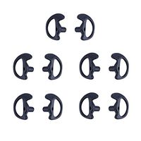 KS K-STORM Two Way Radio Ear Mold Replacement Soft Silicone Ear Insert Earmould for Acoustic Coil Tube Earbud (Black, 5 Pair Large)