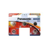Panasonic CR2016 Lithium Battery, 5pc Packaging - FBA PACK of 5