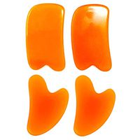 Ioffersuper 4 Pcs Reisn Gua Sha Scraping Massage Tool Set, Body Gua Sha Board Therapy Tool for Reduce Head, Neck and Muscle Pain