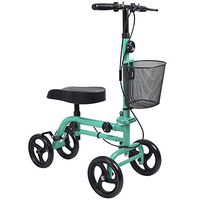 Knee Scooter, Give Me Steerable Knee Walker Crutch Alternative with Basket and Dual Hand Brake (Green)