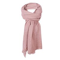 Theoylos Women's Winter Scarf Cashmere Feel Shawl Wraps Ladies Soft Warm Blanket Solid Color Fringe Scarves Pink