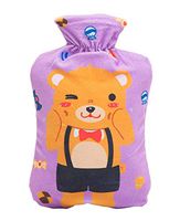 1000ML Classic PVC Cold or Hot Water Bottle with Soft Plush Cover - Yellow Bear
