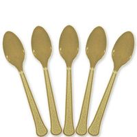 Extra Heavy Weight Plastic Spoons | 20ct (Gold)