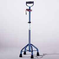 HXZXH Adjustable Big Quad Cane Lightweight Walking Canes Walking Stick for Men and Women Hand Crutch with Ring Handle Crutches with LED Light Fashionable Sturdy Stable Blue