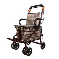 GYZ GY Elderly Walker Shopping Cart with Wheel Trolley with Seat Plate and Pedal Foldable Medical Supplies (Color : A)