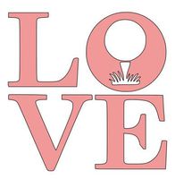 Home Grown Claremore Love Golf - Vinyl Sticker Decal - 5.5" Width X 5.5" Height | Pink HGC1144