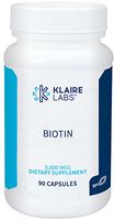 Klaire Labs Biotin - High Potency 5000 Micrograms Vitamin B7 (90 Capsules)