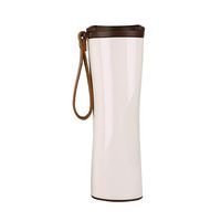 LIOOBO Smart Thermal Cup Digital LED Display Travel Vacuum Insulated Water Bottle 430ml (White)