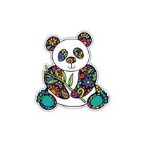 Panda Sticker Colorful Decal by Megan J Designs - Laptop Car Vinyl Tumbler Sticker