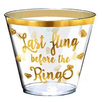 amscan Last Fling Before The Ring Hot-Stamped Plastic Tumblers, 9 oz.