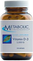 Metabolic Maintenance Vitamin D-3 2000 IU - Easier Absorption D3 for Immune, Mood + Cardiovascular Support (120 Capsules)