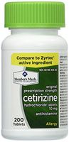 Member's Mark Cetirizine Hydrochloride Tablets 10mg Antihistamine (400 tablets (two 200ct bottles))